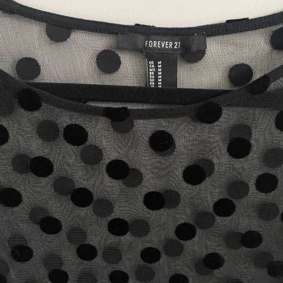 Sheer black poka-dots blouse from Forever21 - Picture 2 of 3